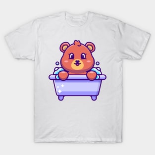 Cute bear in a bathtub cartoon character T-Shirt